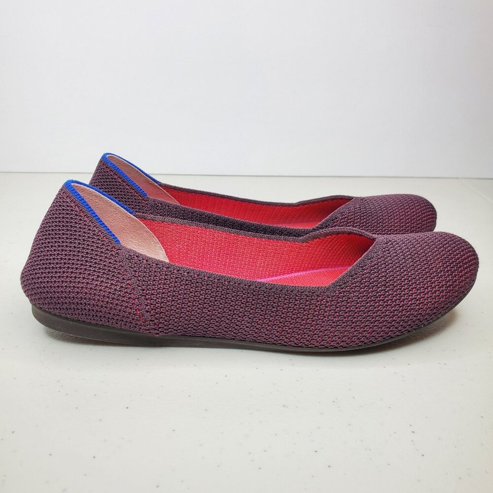 Rothy’s The Flat Rounded Toe Berry Lattice Stitch, Purple/Pink Size 8